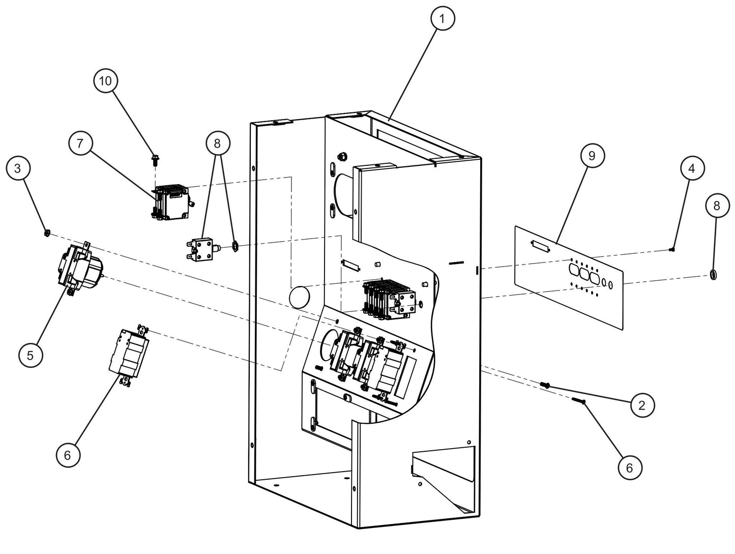 Connection Lug and Outlet Panel (2 of 2) Assembly Parts for MAXI-POWER 45 (MP45) (49-000001 and UP) by Allmand