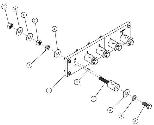 Connection Lug Plate Assembly Parts for MAXI-POWER 45 (MP45) (49-000001 and UP) by Allmand