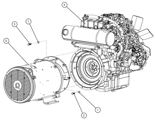 Isuzu 4LE2X Engine and Marathon Generator Assembly Parts for MAXI-POWER 45 (MP45) (49-000001 and UP) by Allmand