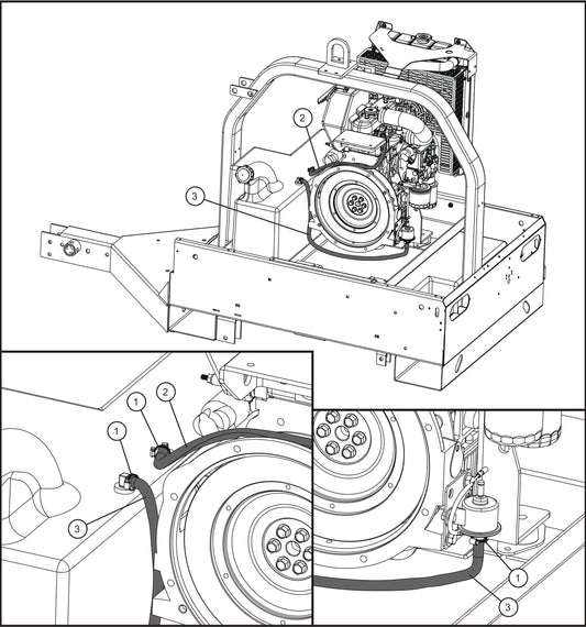 Kubota Fuel Lines Assembly Parts for Maxi-Power 8XR Mobile Generator Parts By Allmand