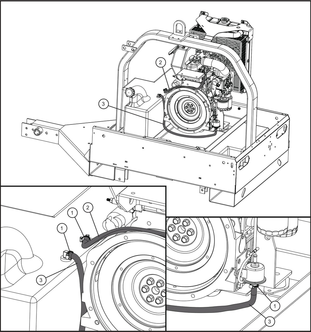 Kubota Fuel Lines Assembly Parts for Maxi-Power 8XR Mobile Generator Parts By Allmand