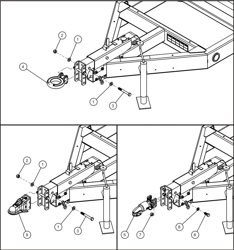 Coupler Options Assembly Parts for MAXI-POWER 45 (MP45) (49-000001 and UP) by Allmand