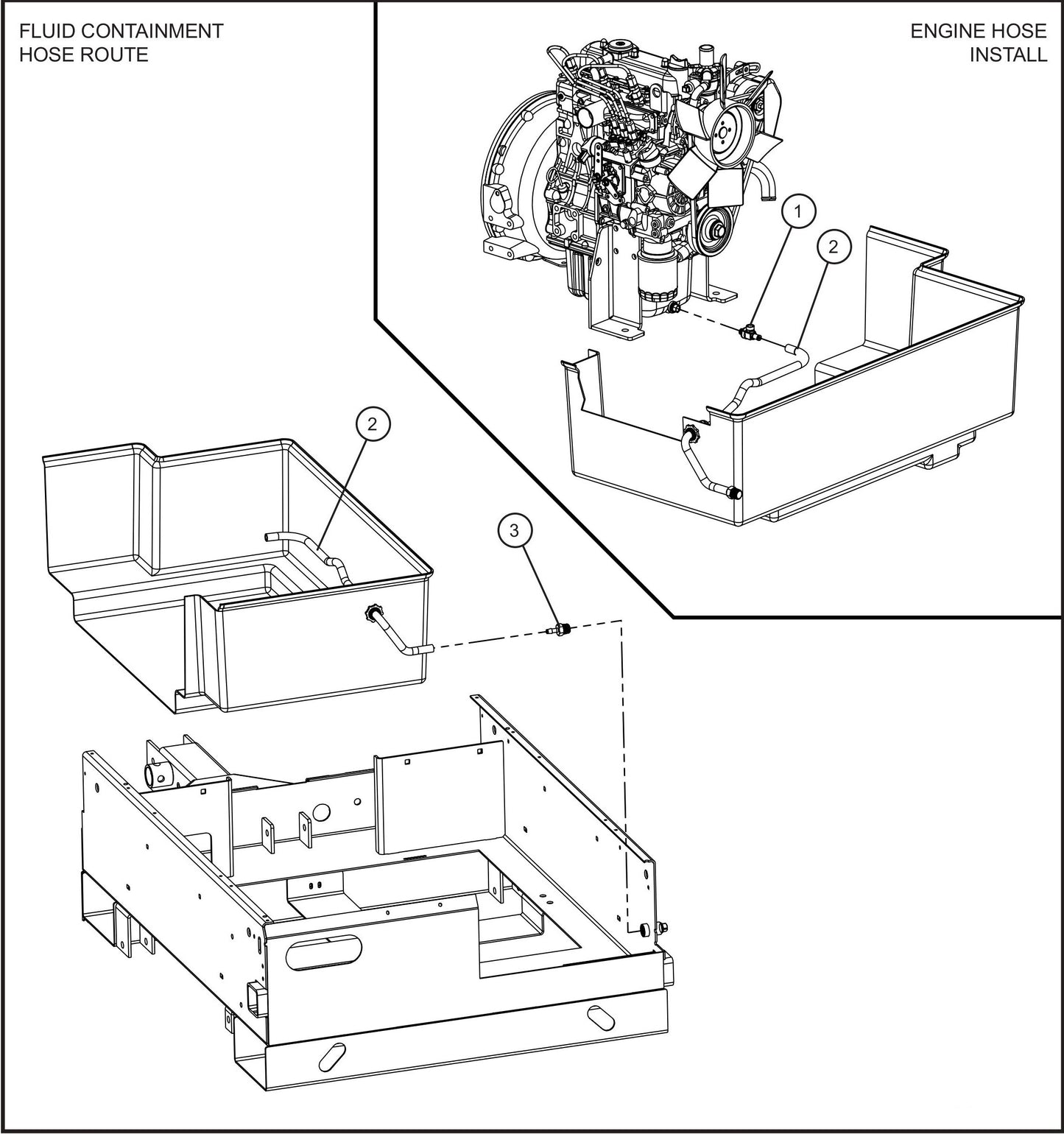 Kubota Oil Drain Line Assembly Parts for Maxi-Power 8XR Mobile Generator Parts By Allmand