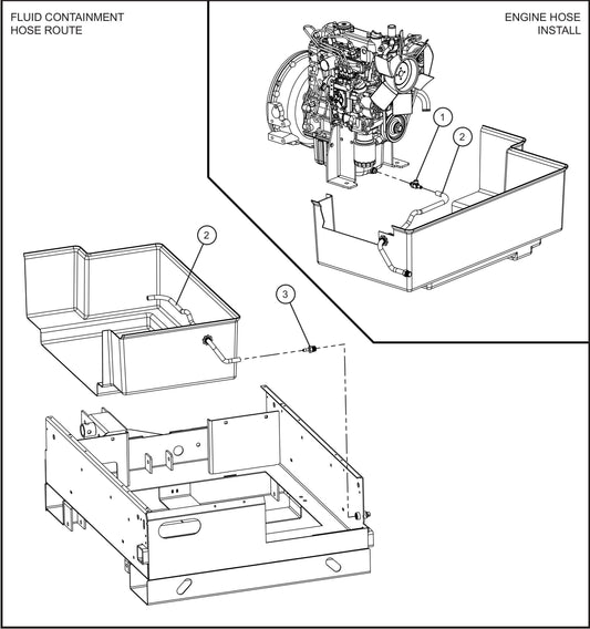 Kubota Oil Drain Line Assembly Parts for Maxi-Power 8XR Mobile Generator Parts By Allmand