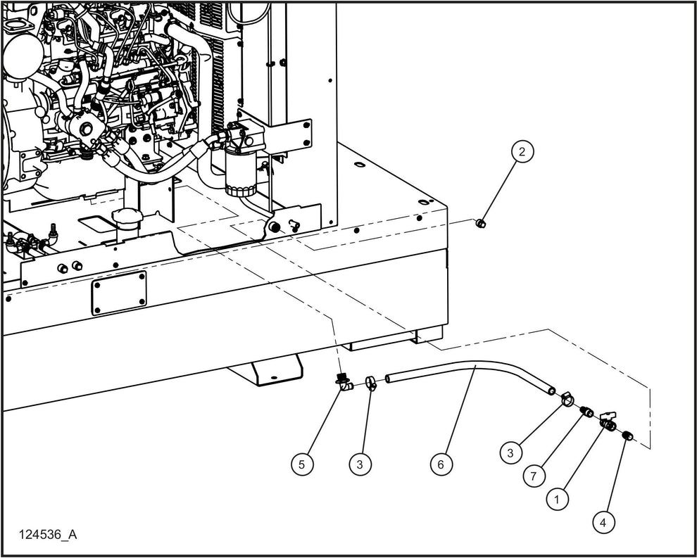 Isuzu 4LE2X Remote Oil Drain Assembly Parts for MAXI-POWER 45 (MP45) (49-000001 and UP) by Allmand