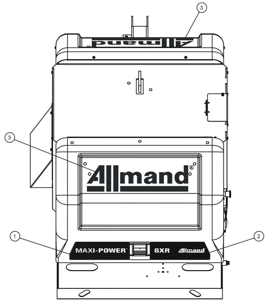 Branding Decals Assembly Parts for Maxi-Power 8XR Mobile Generator Parts By Allmand