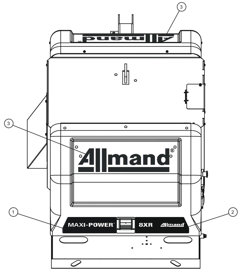 Branding Decals Assembly Parts for Maxi-Power 8XR Mobile Generator Parts By Allmand