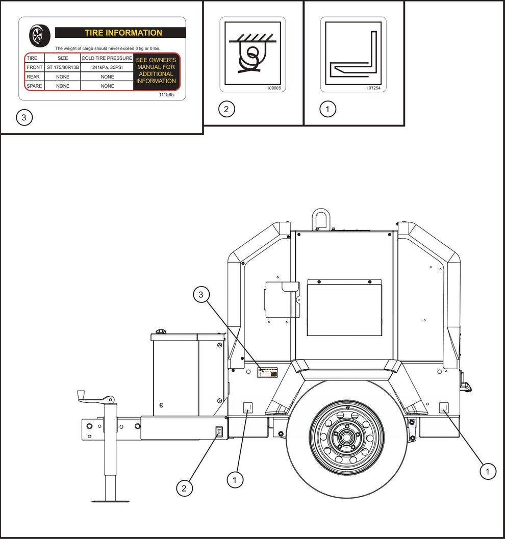 Left Side Decals Assembly Parts for Maxi-Power 8XR Mobile Generator Parts By Allmand