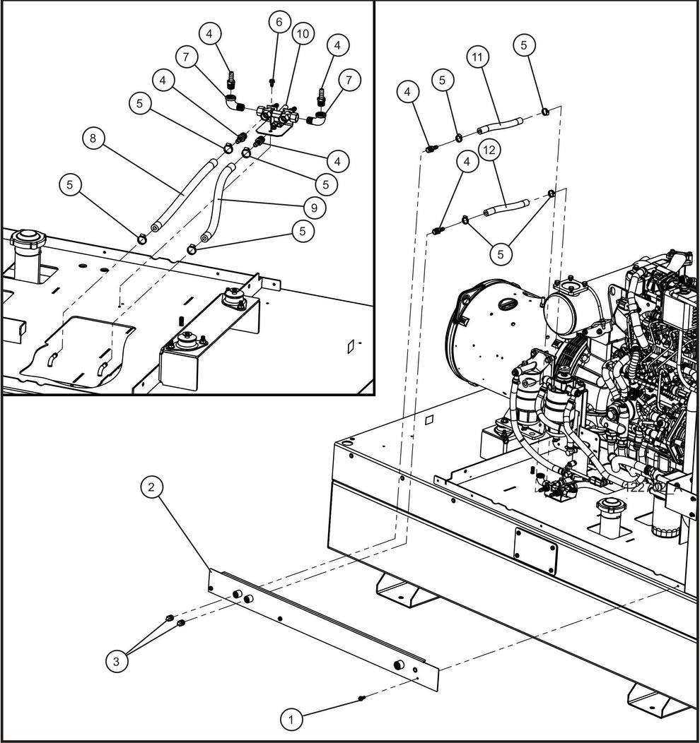 Fuel Tank Hoses and Remote Fuel Group Assembly Parts for MAXI-POWER 45 (MP45) (49-000001 and UP) by Allmand