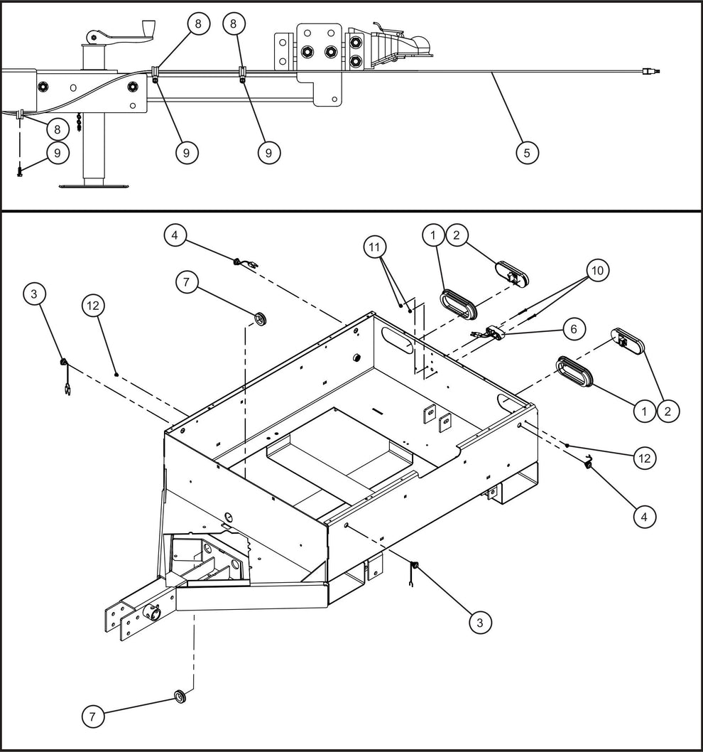Trailer Lighting Assembly Parts for Maxi-Power 8XR Mobile Generator Parts By Allmand