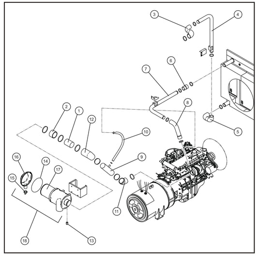 Engine Air Intake Group Assembly Parts for MAXI-POWER 150 (T3) (27-000001 TO 27-000099) by Allmand