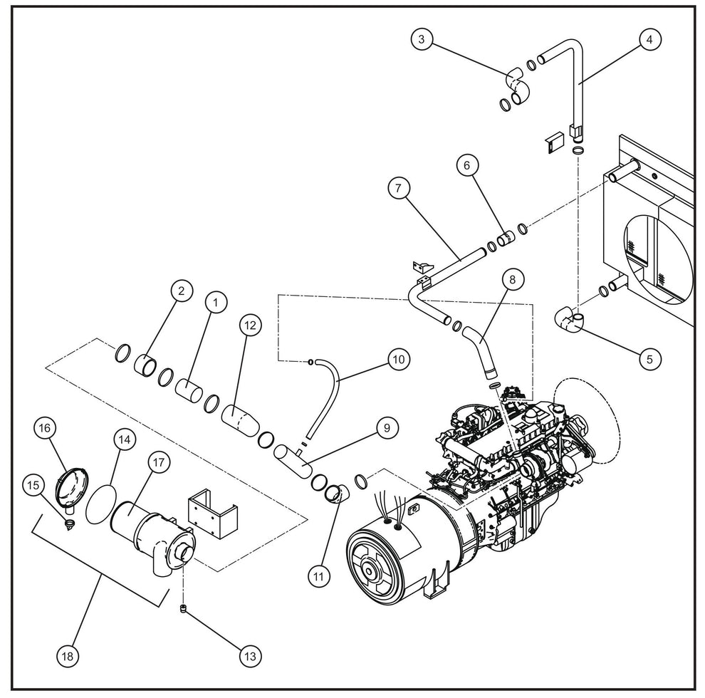 Engine Air Intake Group Assembly Parts for MAXI-POWER 150 (T3) (27-000001 TO 27-000099) by Allmand