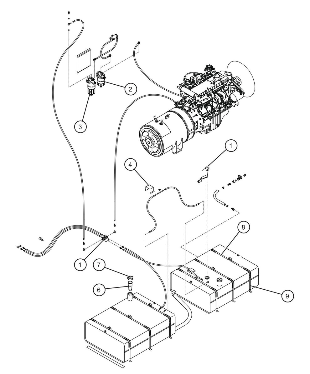 Fuel Tank and Filters Group Assembly Parts for MAXI-POWER 150 (T3) (27-000001 TO 27-000099) by Allmand