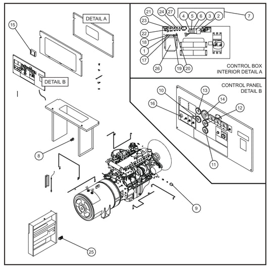 Engine Electrical Group Assembly Parts for MAXI-POWER 150 (T3) (27-000001 TO 27-000099) by Allmand