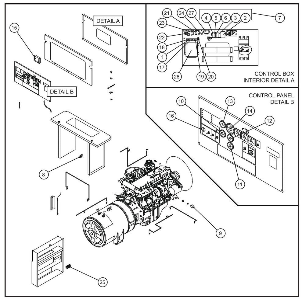 Engine Electrical Group Assembly Parts for MAXI-POWER 150 (T3) (27-000001 TO 27-000099) by Allmand