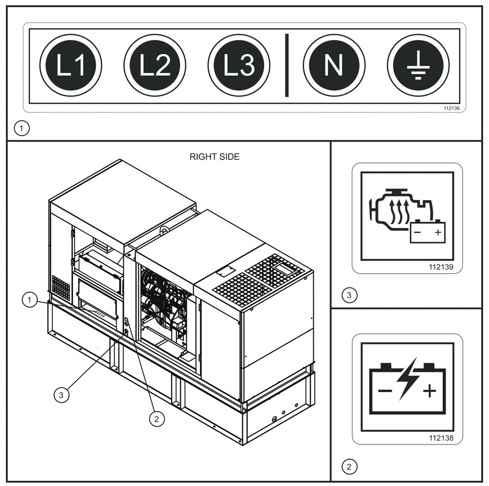 Cam Lock and Arctic Package Decals Assembly Parts for MAXI-POWER 150 (T3) (27-000001 TO 27-000099) by Allmand