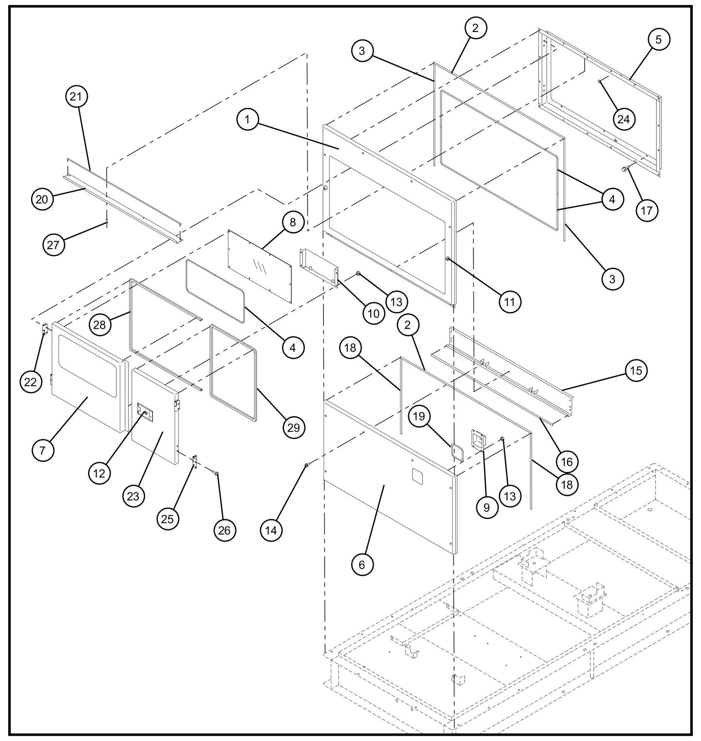 Rear Enclosure Panels Assembly Parts for MAXI-POWER 150 (T4F) by Allmand
