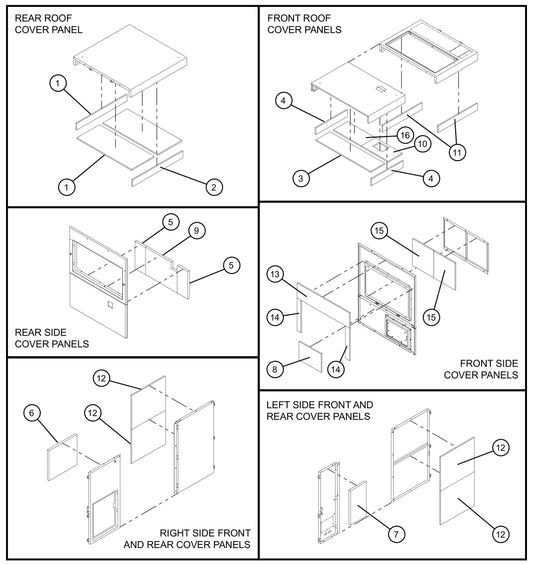 Cover Panel Urethane Foam Linings Assembly Parts for MAXI-POWER 150 (T4F) by Allmand