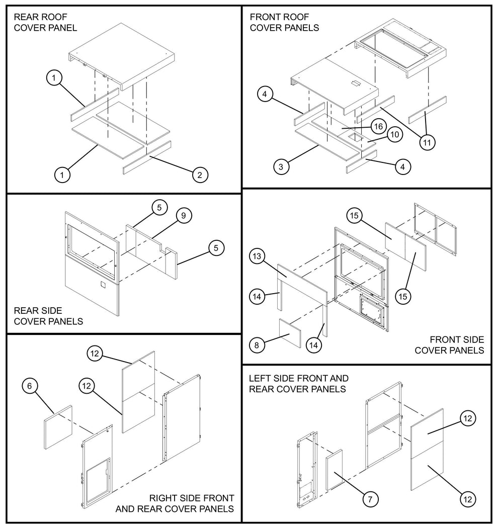 Cover Panel Urethane Foam Linings Assembly Parts for MAXI-POWER 150 (T4F) by Allmand