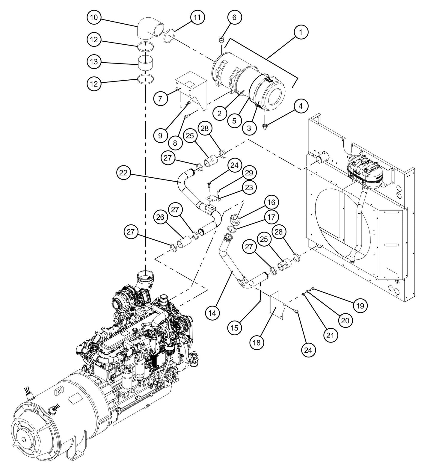 Engine Intake Group Assembly Parts for MAXI-POWER 150 (T4F) by Allmand