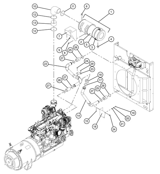 Engine Intake Group Assembly Parts for MAXI-POWER 150 (T4F) by Allmand
