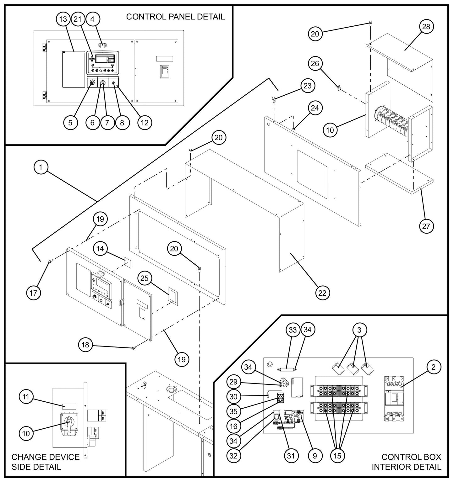 Control Box Group Assembly Parts for MAXI-POWER 150 (T4F) by Allmand