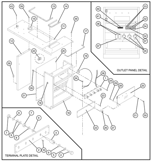 Electrical Outlet Box Group Assembly Parts for MAXI-POWER 150 (T4F) by Allmand