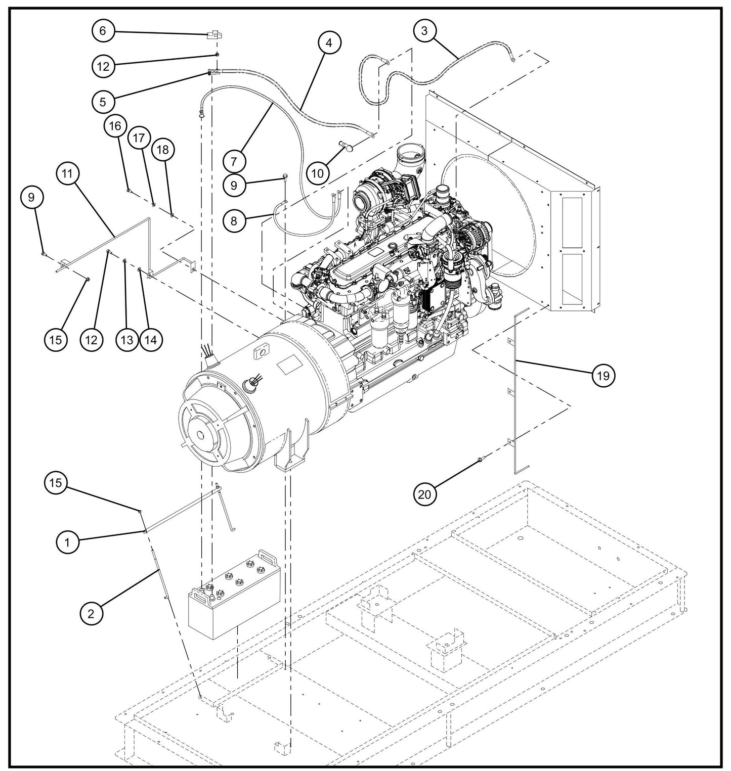 Battery Cables Group Assembly Parts for MAXI-POWER 150 (T4F) by Allmand