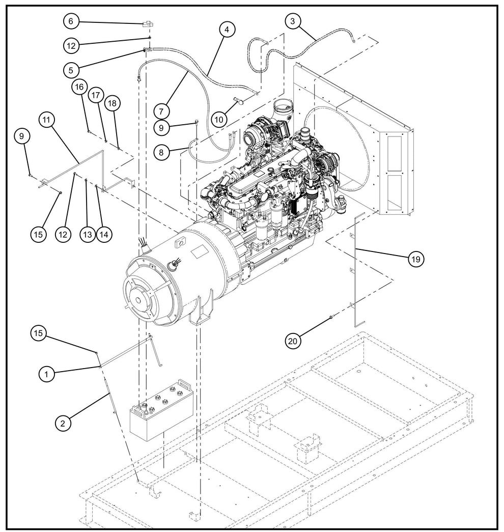 Battery Cables Group Assembly Parts for MAXI-POWER 150 (T4F) by Allmand