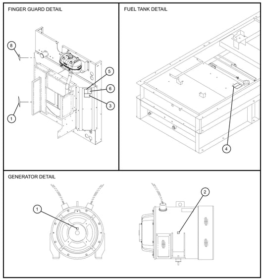 Trailer Interior Decals Assembly Parts for MAXI-POWER 150 (T4F) by Allmand
