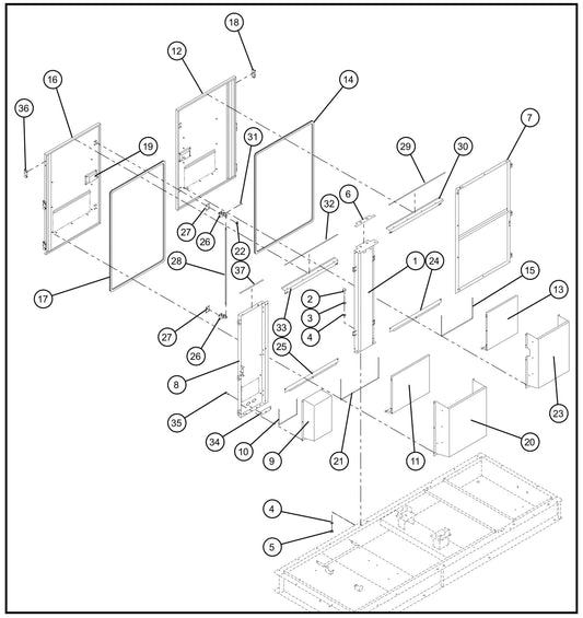 Left Enclosure Panels and Doors Assembly Parts for MAXI-POWER 150 (T4F) by Allmand