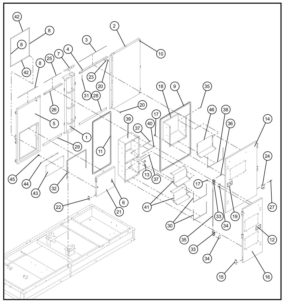 Right Enclosure Panels and Doors Assembly Parts for MAXI-POWER 150 (T4F) by Allmand