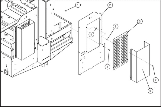 Front Panels with Standard Air Vent Deflectors Assembly Parts for MAXI-POWER 15XR (MP15XR) (44-000001 TO 44-999999) by Allmand