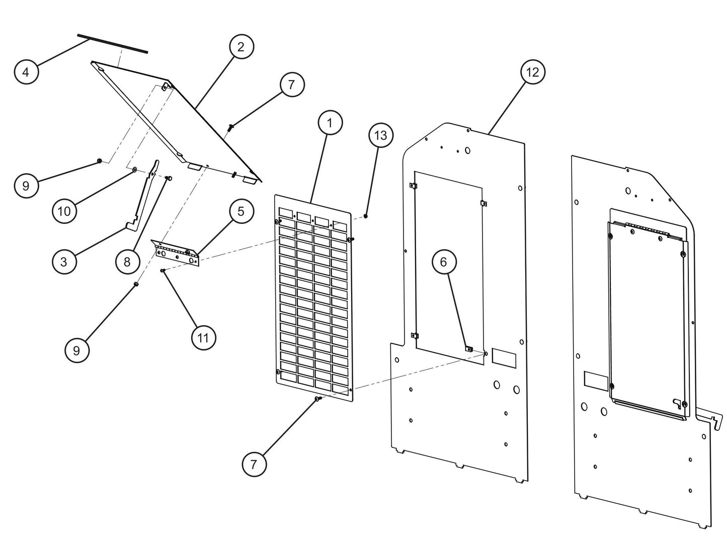 Front Panels with Optional Air Vent Covers Assembly Parts for MAXI-POWER 15XR (MP15XR) (44-000001 TO 44-999999) by Allmand