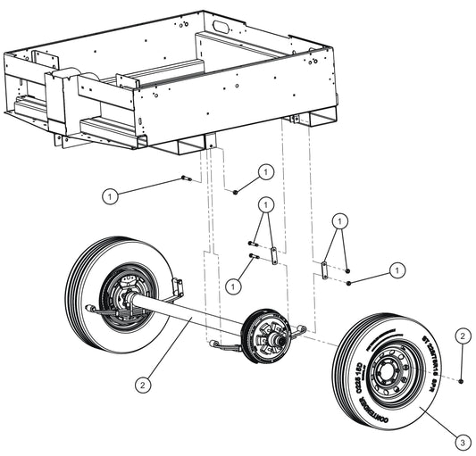 Axle and Wheels Assembly Parts for MAXI-POWER 15XR (MP15XR) (44-000001 TO 44-999999) by Allmand