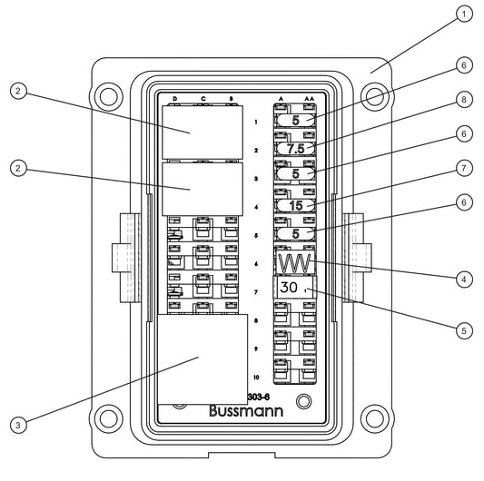 DSE 4520 MK II PDM Fuse Box Assembly Parts for MAXI-POWER 15XR (MP15XR) (44-000001 TO 44-999999) by Allmand