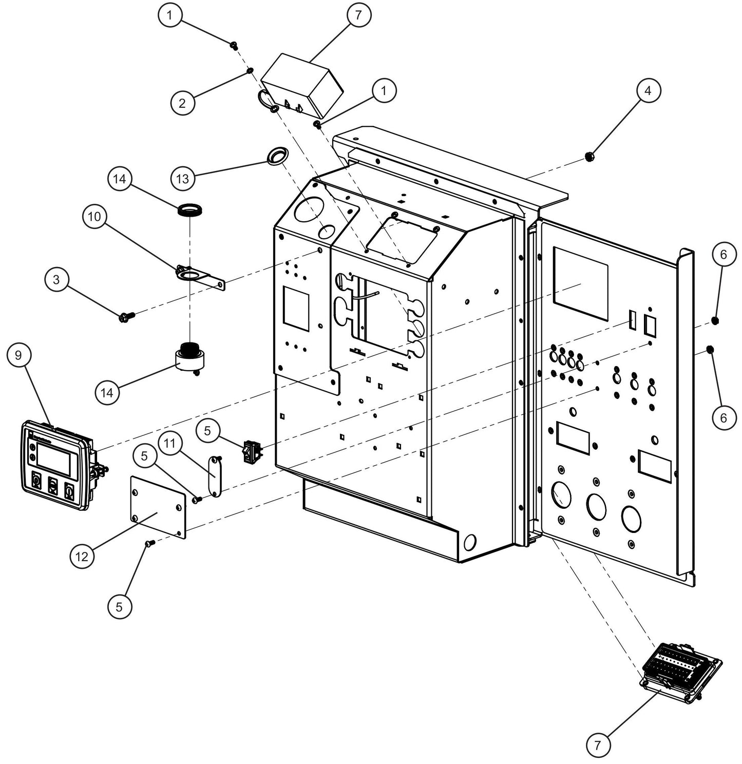 DSE L401 Bussman PDM Control Box Assembly Group Parts for MAXI-POWER 15XR (MP15XR) (44-000001 TO 44-999999) by Allmand