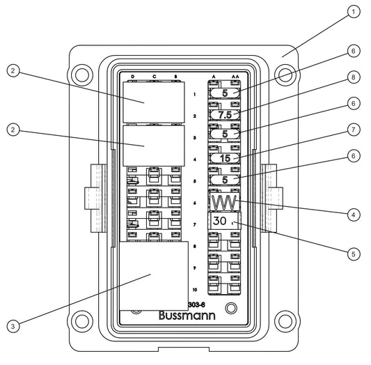 DSE L401 Bussman PDM Fuse Box Assembly Parts for MAXI-POWER 15XR (MP15XR) (44-000001 TO 44-999999) by Allmand