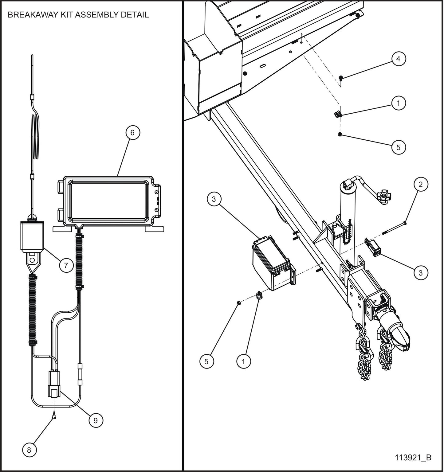 Breakaway Kit Assembly Parts for MAXI-POWER 15XR (MP15XR) (44-000001 TO 44-999999) by Allmand