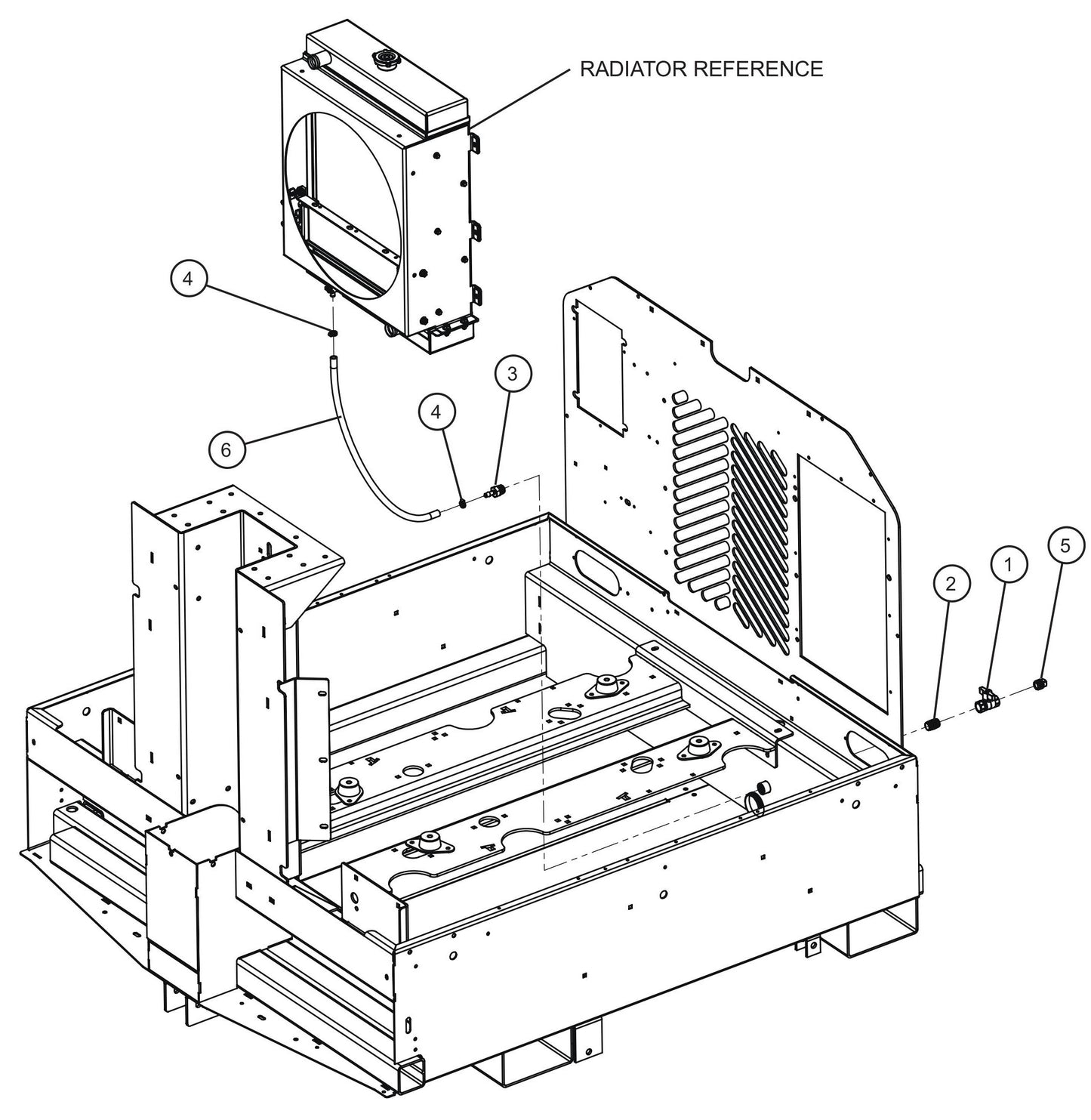 Radiator Coolant Drain Group Assembly Parts for MAXI-POWER 15XR (MP15XR) (44-000001 TO 44-999999) by Allmand