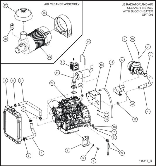 CAT C1.5 Turbo Engine Assembly Group (1 of 4) Parts for MAXI-POWER 15XR (MP15XR) (44-000001 TO 44-999999) by Allmand