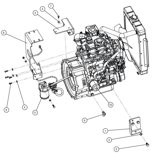 CAT C1.5 Turbo Engine Assembly Group (2 of 4) Parts for MAXI-POWER 15XR (MP15XR) (44-000001 TO 44-999999) by Allmand
