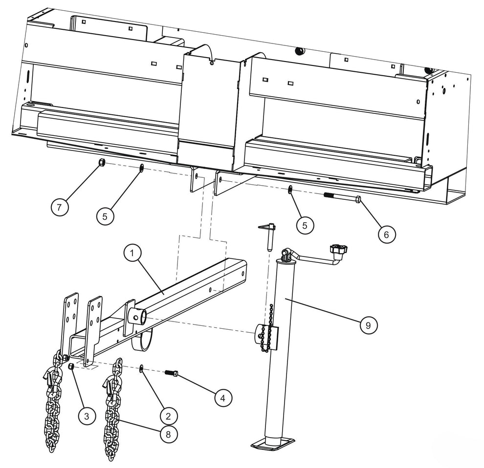 Tongue Assembly Parts for MAXI-POWER 15XR (MP15XR) (44-000001 TO 44-999999) by Allmand