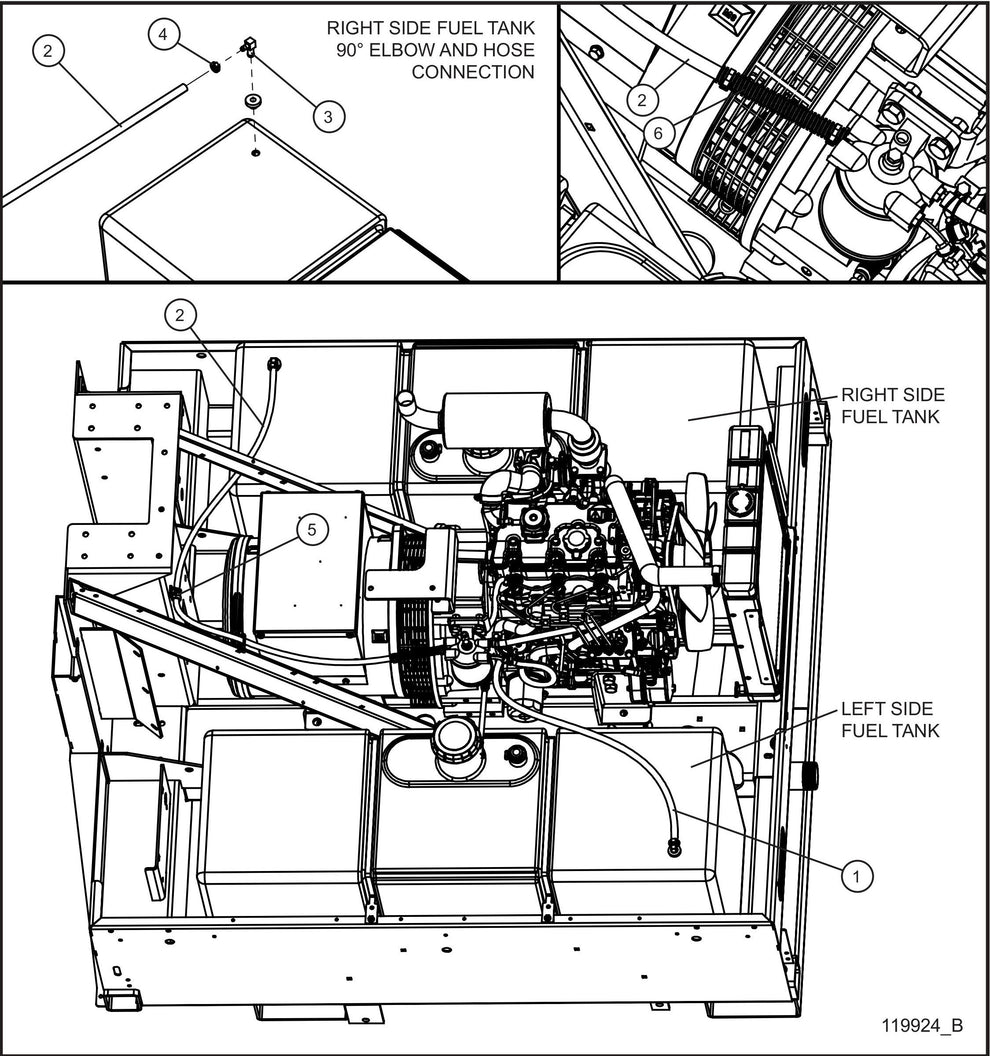 CAT C1.5 Turbo Engine Fuel Lines Assembly Parts for MAXI-POWER 15XR (MP15XR) (44-000001 TO 44-999999) by Allmand