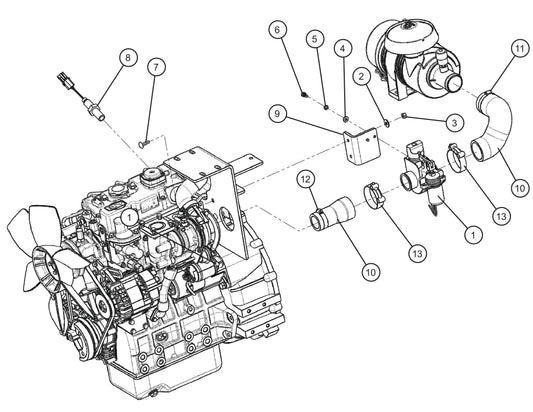 CAT C1.5 Turbo Engine Shocker Group (1 of 2) Assembly Parts for MAXI-POWER 15XR (MP15XR) (44-000001 TO 44-999999) by Allmand