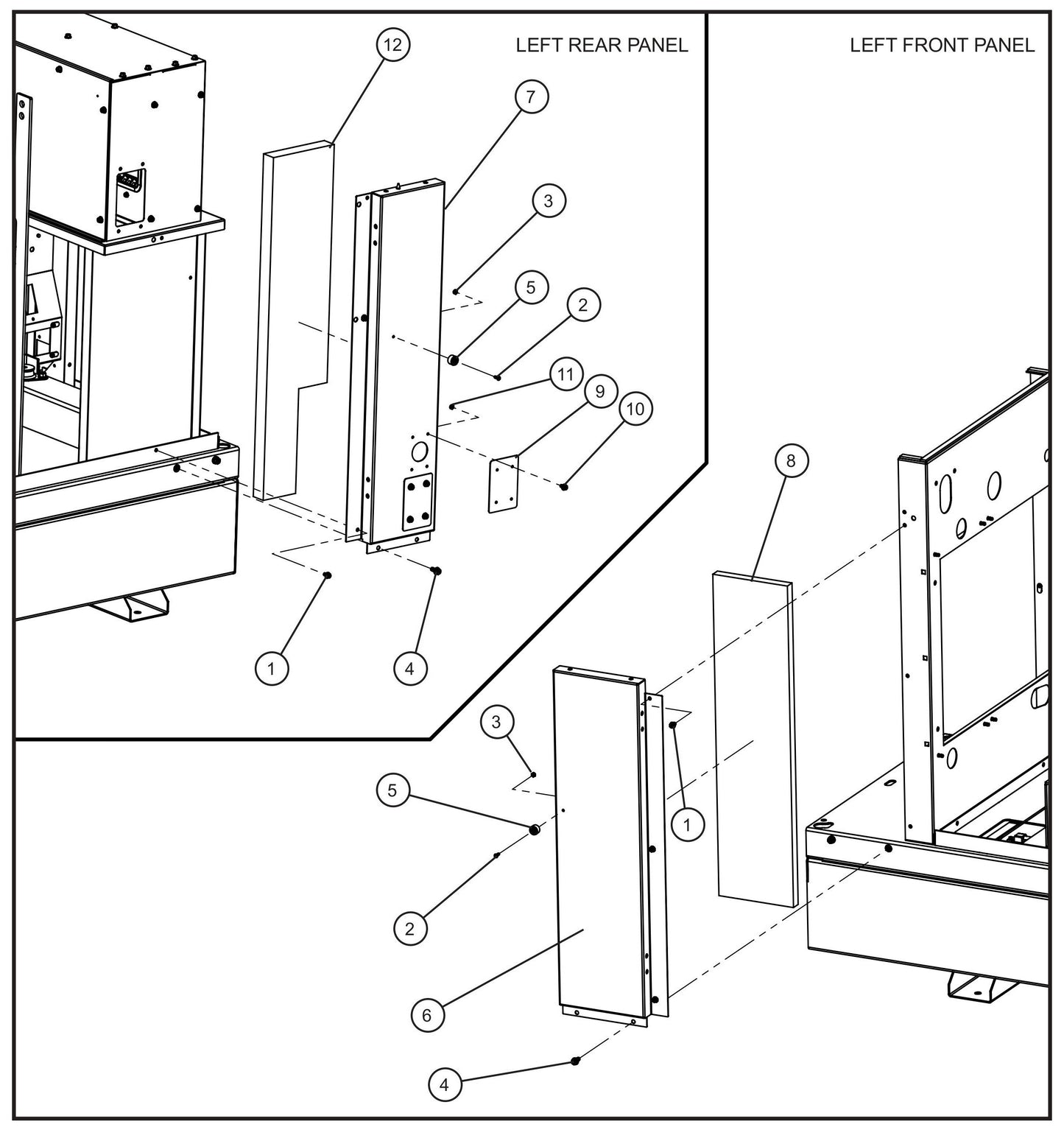 Left Side Panels Assembly Parts for MAXI-POWER 25 (48-000001 and UP) by Allmand