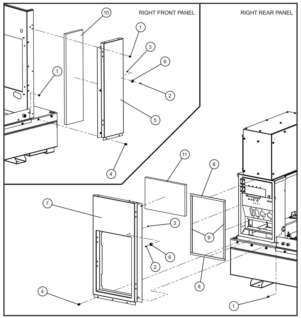 Right Side Panels Assembly Parts for MAXI-POWER 25 (48-000001 and UP) by Allmand
