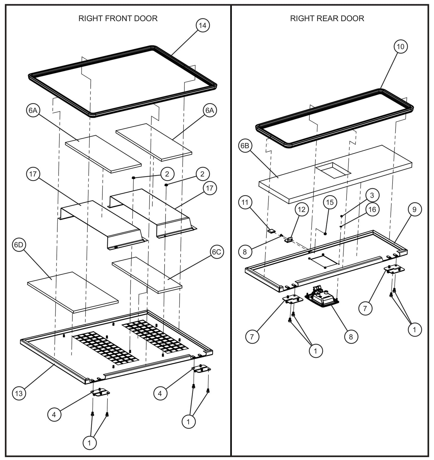 Right Side Doors Assembly Parts for MAXI-POWER 25 (48-000001 and UP) by Allmand