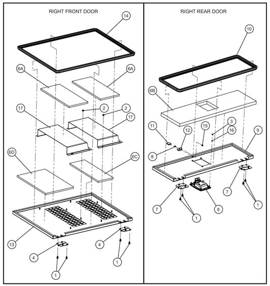 Right Side Doors Assembly Parts for MAXI-POWER 25 (48-000001 and UP) by Allmand