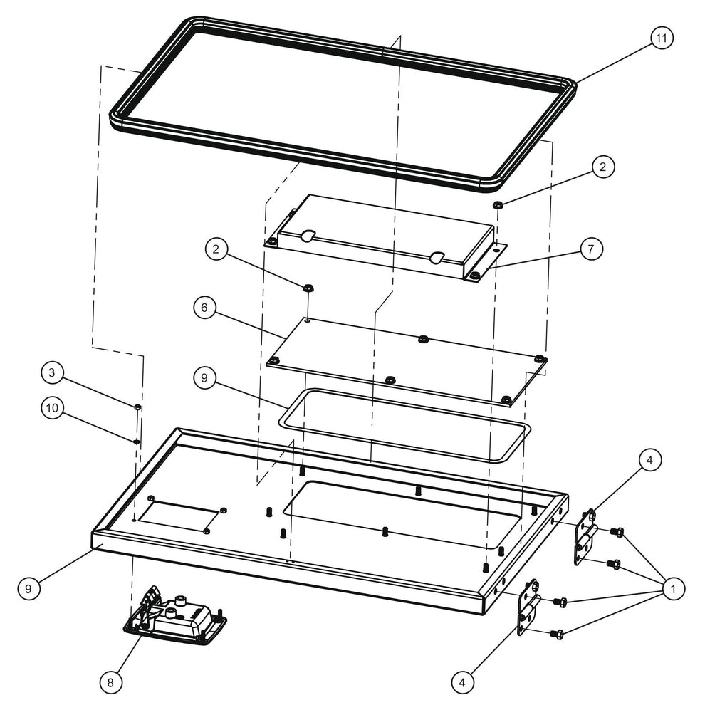 Rear Side Control Panel Door Assembly Parts for MAXI-POWER 25 (48-000001 and UP) by Allmand
